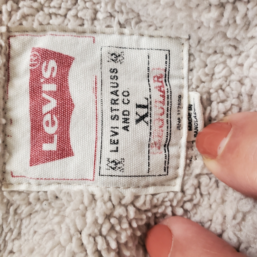Levis Sherpa Lined White Tag Blue Jeans Jacket Mens Sz Xl - Picture 4 of 15